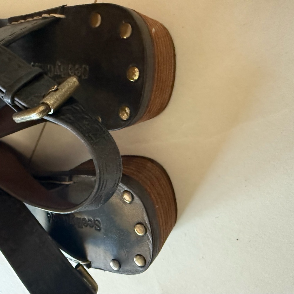 See By Chloe Dark Leather Sandals - Picture 5 of 9